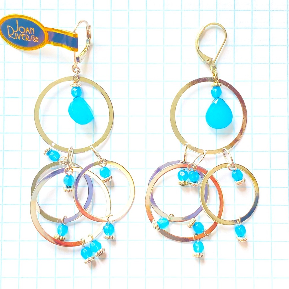 Vintage QVC Joan Rivers Classics Collection Silver Chandelier Dangle Earrings